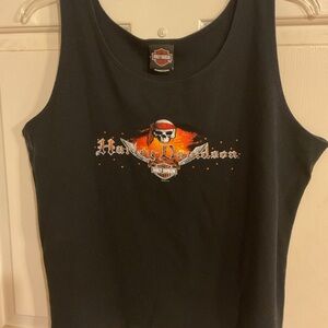 HARLEY DAVIDSON 2003 XL WOMENS SHIRT BLACK SLEEVELESS 48”C21”L